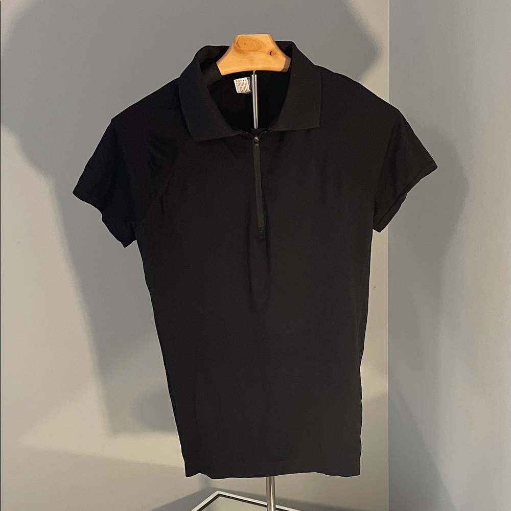 90 Degree By Reflex Black Short Sleeve Polo Tee large